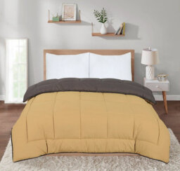 SleepyNights 7.5 Box Stitching Reversible Coverless Polycotton Duvet Sand And Charcoal Double - thumbnail 2