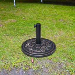 Ram Online Ram 10Kg Heavy Duty Cast Cement Parasol Base With Floral Effect Garden Patio Furniture Stand For Umbrella Canopy Gazebo Awning - thumbnail 2