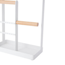 Thehotsale 4 Tier Earring Organiser Necklace Holder Jewelery Display Stand Holder With Metal Storage Tray In White - thumbnail 5