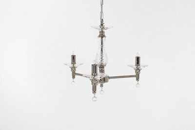 Luminosa Lighting Luminosa San Marino Nickel 3 Arm Chandelier
