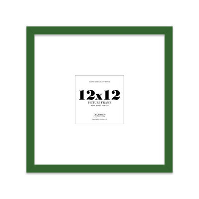 "12X12"" Green Picture Frame - 12X12"" Square Frame With 8X8"" Mount For 12X12""/8X8"" Pictures Art Deco Style Room Decor, 1 Pack" - image 1