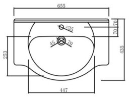 Affine 655mm Vanity Unit & Basin Set Freestanding Bathroom Sink Single Tap Hole Floor Standing Matt White - thumbnail 6