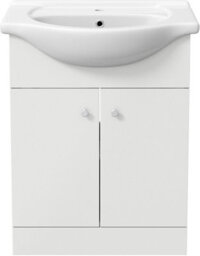 Affine 655mm Vanity Unit & Basin Set Freestanding Bathroom Sink Single Tap Hole Floor Standing Matt White - thumbnail 3