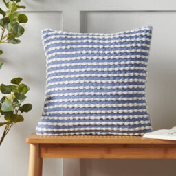 Catherine Lansfield Living Stab Stitch 43X43Cm Cushion Blue - thumbnail 1