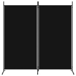 Berkfield 2-Panel Room Divider Black 175X180 Cm Fabric - thumbnail 3