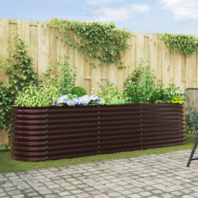 Berkfield Garden Raised Bed Brown 320 X 80 X 81 Cm Steel - image 1