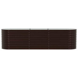 Berkfield Garden Raised Bed Brown 320 X 80 X 81 Cm Steel - thumbnail 6