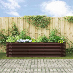 Berkfield Garden Raised Bed Brown 320 X 80 X 81 Cm Steel - thumbnail 4