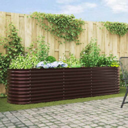 Berkfield Garden Raised Bed Brown 320 X 80 X 81 Cm Steel