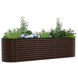 Berkfield Garden Raised Bed Brown 320 X 80 X 81 Cm Steel - thumbnail 3