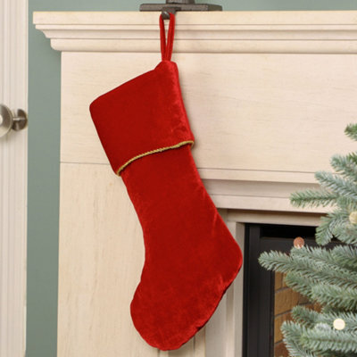 Dibor Red Knightsbridge Velvet Xmas Gift Decoration Christmas Stocking For Kids - image 1