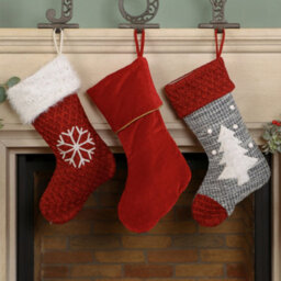 Dibor Red Knightsbridge Velvet Xmas Gift Decoration Christmas Stocking For Kids - thumbnail 4