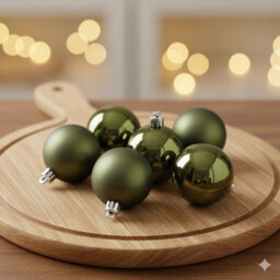 Decoris 30 Rosemary Green Christmas Tree Baubles Shatterproof Hanging Decoration 4Cm 5Cm 6Cm - thumbnail 8