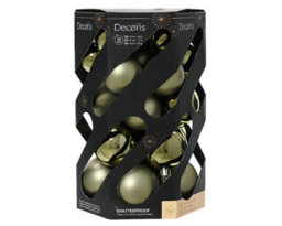 Decoris 30 Rosemary Green Christmas Tree Baubles Shatterproof Hanging Decoration 4Cm 5Cm 6Cm - thumbnail 2