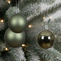 Decoris 30 Rosemary Green Christmas Tree Baubles Shatterproof Hanging Decoration 4Cm 5Cm 6Cm - thumbnail 7