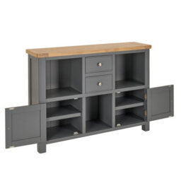 The Furniture Market Marbury Slate Grey Painted Low Open Display Shelf Unit Bookcase - thumbnail 7