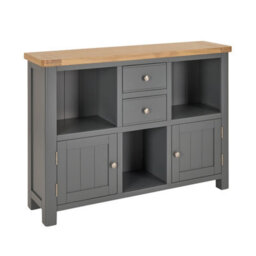 The Furniture Market Marbury Slate Grey Painted Low Open Display Shelf Unit Bookcase - thumbnail 5