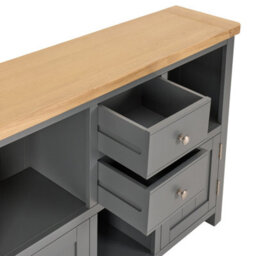 The Furniture Market Marbury Slate Grey Painted Low Open Display Shelf Unit Bookcase - thumbnail 6