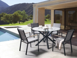 Beliani Garden Dining Set 4 Seater Maletto/busseto Glass Black - thumbnail 2