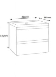 D Pro T Bathrooms 800mm Vanity Unit Gloss Light Grey Wall Hung Bathroom Cabinet With Soft Close Storage & Ceramic Basin - thumbnail 5