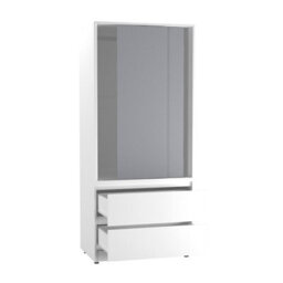Urbn-Living Urbnliving 2 Sliding Doors Wardrobe 2 Drawer Bedroom Clothes Hanging Rail White Carcass With Grey Doors Storage Cupboard - thumbnail 6