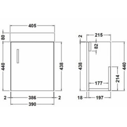 Nuie Vault 400mm Wall-Hung Cloakroom Vanity Unit & Vitreous China Basin - Light Wood, Soft-Close - thumbnail 2
