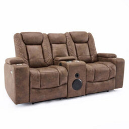 More4Homes Ashton 1+2 Seater Fabric Auto Recliner Sofa Set Brown - thumbnail 4