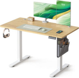 LEDREM Electric Standing Desk, Height Adjustable Desk, 120 X 60 Cm, 4 Memory Heights, Usb-C Port, Storage Pocket, For Home Office - thumbnail 3
