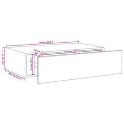 Vidaxl Wall-Mounted Drawer Shelf Concrete Grey 40X23.5X10Cm Mdf - thumbnail 3