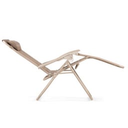 Vonhaus Zero Gravity Chairs Set Of 2, Taupe Reclining Sun Loungers For Garden, Textilene Folding Garden Chairs, Removable Headrest - thumbnail 8