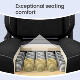 LEDREM Ergonomic Gaming Chair With Footrest And 4D Armrests, Suede Fabric, 72 X 72 X (125-135) Cm - thumbnail 6