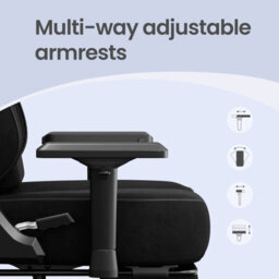 LEDREM Ergonomic Gaming Chair With Footrest And 4D Armrests, Suede Fabric, 72 X 72 X (125-135) Cm - thumbnail 7