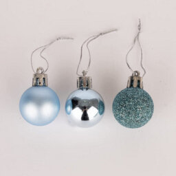 Shatchi 30mm/12Pcs Christmas Baubles Shatterproof Light Blue,tree Decorations - thumbnail 2