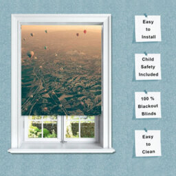 Lister Cartwright Photographic Blackout Roller Blinds For Bedroom Windows - (60 X 140 Cm) - Hot Air Balloons - thumbnail 3