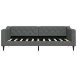Berkfield Daybed With Trundle And Drawers Dark Grey 90X190 Cm Fabric - thumbnail 7