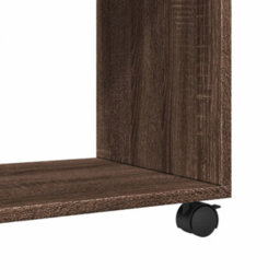Berkfield Side Table With Wheels Brown Oak 70X35X60 Cm Engineered Wood - thumbnail 8