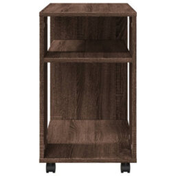 Berkfield Side Table With Wheels Brown Oak 70X35X60 Cm Engineered Wood - thumbnail 6