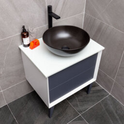 Plum&clay Queens White Floor Standing Bathroom Vanity Unit With Ceramic Worktop (W)65Cm (H)69Cm - thumbnail 5