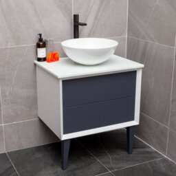 Plum&clay Queens White Floor Standing Bathroom Vanity Unit With Ceramic Worktop (W)65Cm (H)69Cm - thumbnail 3