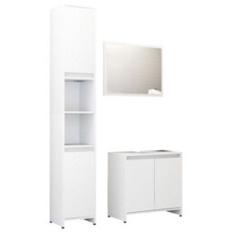 Vidaxl 3 Piece Bathroom Furniture Set White Engineered Wood - thumbnail 2
