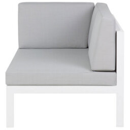 Beliani Castella 6 Seater Garden Corner Sofa With Table Left Hand Grey Metal - thumbnail 7
