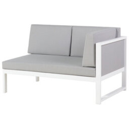 Beliani Castella 6 Seater Garden Corner Sofa With Table Left Hand Grey Metal - thumbnail 6
