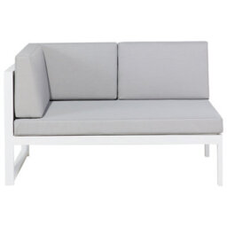 Beliani Castella 6 Seater Garden Corner Sofa With Table Left Hand Grey Metal - thumbnail 5