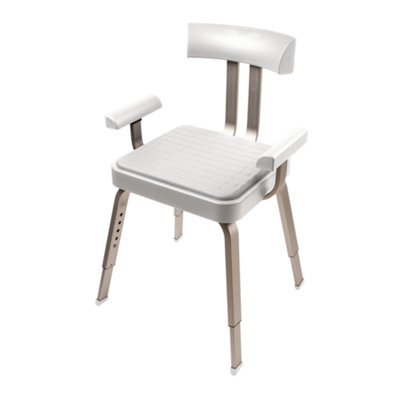 Croydex Serenity White Aluminium & Moulded Plastic Freestanding Shower Chair (H)845mm (W)545mm - image 1