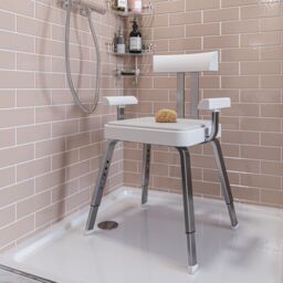 Croydex Serenity White Aluminium & Moulded Plastic Freestanding Shower Chair (H)845mm (W)545mm - thumbnail 5