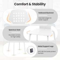 Costway Set Of 4 Dining Chair Metal Kitchen Bar Chair Stool Armless Accent Side Chair - thumbnail 8