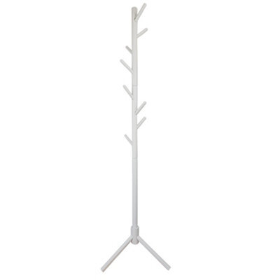 Keypak Wooden Coat Stand, 170Cm Clothes Jacket Hanger Coat Tree, Ideal For Hallway - White - image 1