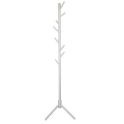 Keypak Wooden Coat Stand, 170Cm Clothes Jacket Hanger Coat Tree, Ideal For Hallway - White