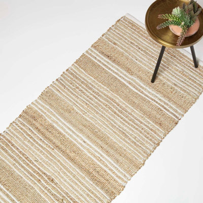 Homescapes Arlyn Natural Striped Handwoven Jute Hallway Runner Rug, 66 X 200 Cm - image 1