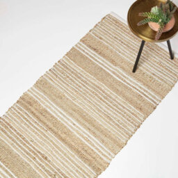 Homescapes Arlyn Natural Striped Handwoven Jute Hallway Runner Rug, 66 X 200 Cm - thumbnail 1